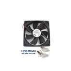 Derwell Yeni 2025 Dc 12V 4 Pinli 120X120MM 12CM Kare Kasa Fanı Molex-Pin Soketli Fan Sessiz Siyah