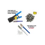 Derwell Yeni Nesil EZ RJ45 RJ11 Cat5 Cat6 Konnektör Pensesi + Yeni Nesil Rj45 100'lü+ Jak 100'lü Cover Kılıf