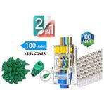 Derwell Yeni Nesil RJ45 Cat5 Cat6 Konnektör Delikli + Ağ Kablosu Boot Koruma Cover Kılıfı Konektörü Yeşil