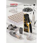 Derwell Yeni Nesil RJ45 Sıkma Pensesi Cat5/6/7/8 + 100 Adet Yeni Nesil RJ45 Konnektör + 100 Adet Gri Cover Papuç + Krone Baçığı Crimper Ethernet Set Network Aksesuarları 4in1 Kit