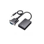 Derwell Yeni Nesil Vga To Hdmı Adaptörü Çıkış 1080p Vga Erkek Hdmı Kadın Ses Video Kablosu Dönüştürücüsü SİYAH