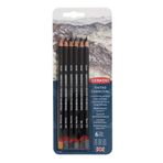 Derwent 6'lı Set Tinted Charcoal Sulandırılabilen Renkli Füzen Kalem