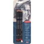 Derwent Charcoal Pencils Karakalem Eskiz Kömür Füzen Kalem Seti 4'lü Blister
