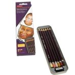 Derwent Coloursoft Pencils Skintones Yumuşak Ten Renkleri 6`lı Teneke Kutu Kuruboya Kalemi