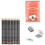Derwent Eskiz Başlangıç Seti 4 + Dereceli Kalem + A5 Defter + Dağıtıcı Set + Silgi + Açacak + Hamur Silgi - Karışık-Çok Renkli - standart