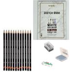 Derwent Eskiz Başlangıç Seti 5 + Dereceli Kalem + A5 Defter + Dağıtıcı Set + Silgi + Açacak + Hamur Silgi - Karışık-Çok Renkli - standart