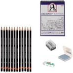 Derwent Eskiz Başlangıç Seti 7 + Dereceli Kalem + A5 Defter + Dağıtıcı Set + Silgi + Açacak + Hamur Silgi - Karışık-Çok Renkli - standart