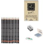 Derwent Eskiz Başlangıç Seti 8 + Dereceli Kalem + A5 Defter + Dağıtıcı Set + Silgi + Açacak + Hamur Silgi - Karışık-Çok Renkli - standart