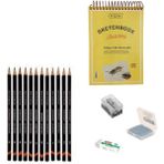 Derwent Eskiz Başlangıç Seti 9 + Dereceli Kalem + A5 Defter + Dağıtıcı Set + Silgi + Açacak + Hamur Silgi - Karışık-Çok Renkli - standart