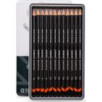 Derwent : Graphic Pencil : Dereceli Kalem Seti Hard : 12'li Metal Kutu-Technical