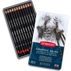 Derwent : Graphic Pencil : Dereceli Kalem Seti Medium : 12'li Metal Kutu-Designer