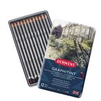 Derwent Graphıtınt Serisi Renkli Grafit Kalem Seti - 12 Renk Metal Kutu