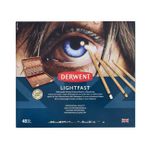 Derwent Lightfast renkli kalemler, 48 adet, ahşap hediye kutusunda, 4 mm yuvarlak çekirdek, birinci sınıf kalınlık, kremsi doku, sanat, çizim ve boyama için ideal, profesyonel kalite, 2302723