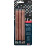 Derwent : Metallic Pencil : Kuru Boya Kalem Seti : 6 Renk (Pastel Renkler) - Karışık Renk