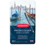 Derwent Watercolour Metal Kutu 12'li Kuru Boya