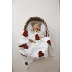 Dery Baby Teddy Dört Kat Müslin Kırmızı Kalp Battaniye Yumuşak Pamuklu Kumaş Unisex