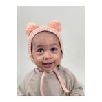 DERY BABY Unısex Ponponlu Bebek Örgü Bone Bere-pudra 4001