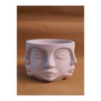 DERYA DESİNG ART Boyanabilir Polyester Büyük Adler Saksı, 17 x 17 x 15 cm, Beyaz