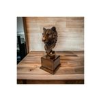 DERYA DESİNG ART Dekoratif Kaideli Aslan Heykel Biblo, 24x12 cm, Polyester