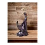DERYA DESİNG ART Dekoratif Mor Şaraplık Kız Heykel Biblo, 38x17cm, Polyester
