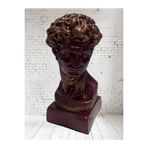 DERYA DESİNG ART Dekoratif Polyester Yunan Heykeli Büst Biblo, Ev Dekorasyonu, Bordo, 16 x 30 cm