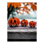 DERYA DESİNG ART Dekoratif Seramik 3'lü Halloween Kabakları, El Boyalı, Dış Alan Kullanımı Uygun