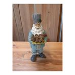 DERYA DESİNG ART Dekoratif Yılbaşı Kurabiye Taşıyan Noel Baba Biblo, 32x15 cm, El Boyalı Polyester Figür