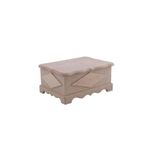 DERYA DESİNG ART Kabartmalı Dikdörtgen Orta Boy Boyasız Ham Ahşap MDF Kutu, 21x15cm, Bej