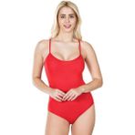 Derya Kurşun 310 Kırmızı İp Askılı Kadın Çıtçıtlı Body