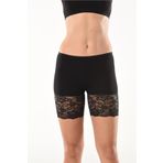 Derya Kurşun Dantelli Kısa Kadın Şort Tayt - Siyah, L/xl 496
