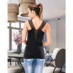 Derya Kurşun Güpür Dantelli Dekolte Atlet 141 Siyah L-xl