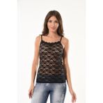 Derya Kurşun Tamamı Dantelli Ip Askılı Kadın Atlet 186 - L - XL - Siyah