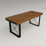 Deryawood 100x220 cm Açık Kahverengi Masif Ahşap Toplantı Masası