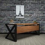 Deryawood 200x85x76 cm Ahşap Kahverengi Silver Ahşap Çalışma Masası