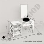 Deryawood Açık Ceviz Larix Banyo Dolabı