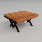 Deryawood Açık Ceviz Masif Ahşap Walnut Orta Sehpa