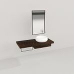Deryawood Ceviz Genüs Ahşap Banyo Rafı