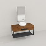 Deryawood Ceviz Pürüzsüz Wind Ahşap Banyo Rafı