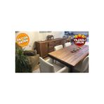 Deryawood doğal ahşap masif mutfak masası 80x120 cm - Açık Ceviz