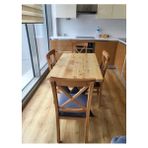 Deryawood doğal ahşap masif mutfak masası Düz Kenar 120x80 cm - Naturel Ahşap - 80x120