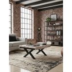 Deryawood Grop Doğal Ahşap Orta Sehpa 85X85 - BEYAZ ESKİTME