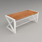 Deryawood Leva 85x120x76 cm Açık Ceviz Masif Ahşap Beyaz Ayaklı Ofis Masası