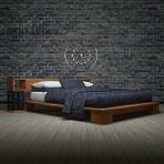Deryawood Mar Masif Ahşap Tek Kişilik Karyola 160X200 - Açık Ceviz Renk - 160 x 200 cm