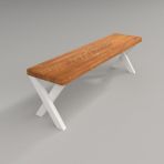 Deryawood Masif Ahşap Andora Bank Beyaz Ayak 37*180*45Cm Vitrin