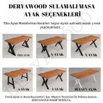 Deryawood Masif Ahşap Atair Sulamalı Mutfak Masası 85*180*76Cm Vitrin