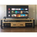 Deryawood Masif Ahşap Demir Çekmeceli Tv Ünitesi 45 x 180X55 cm