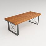 Deryawood Masif Ahşap Lotus Toplantı Masası Gri Ayak 100*300*76 Cm Kahverengi