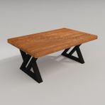 Deryawood Masif Ahşap Mobel Ofis Sehpa - Açık Ceviz - 85*110*45 cm