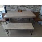 Deryawood Masif Mobilya Masif Ağaç Mutfak Masası Takımı 110 cm masa+110 cm bank - 75cmx111cm masa+111cm bank