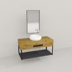 Deryawood Naturel Wind Ahşap Banyo Rafı